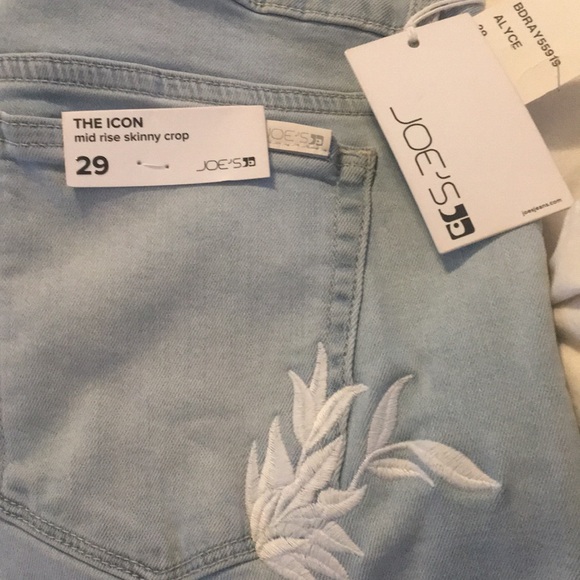 NWT DISCONT’D Joes Icon Floral Embroidered Jeans - Picture 6 of 8
